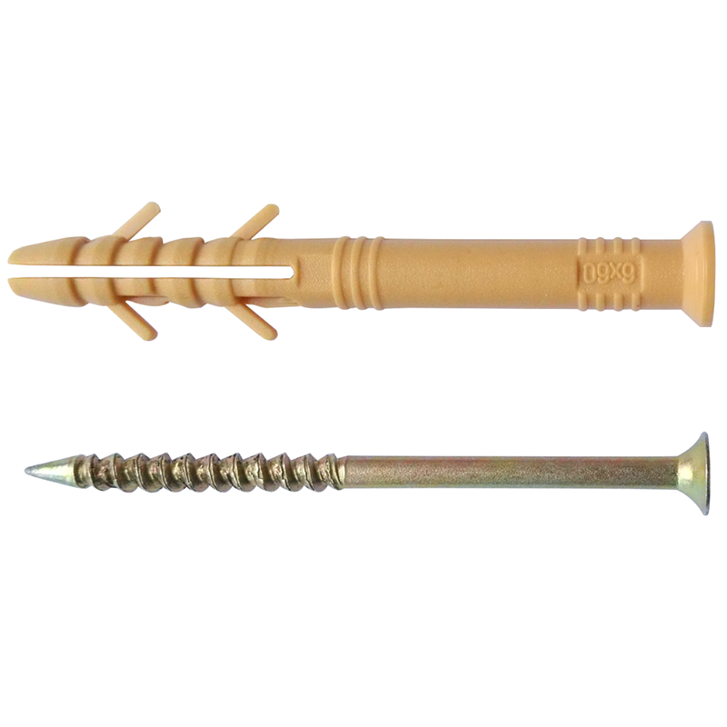 Дюбель з ударним шурупом 5x45 ПП / цинк, буртик потай
